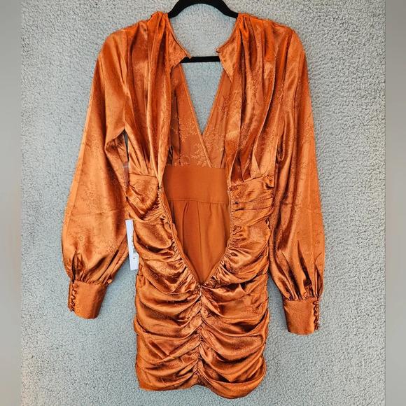 Rony Kobo Womens Orange Rust Carissa Mini Cocktail Club Dress Sz Xs Party FLAWS - Picture 10 of 15